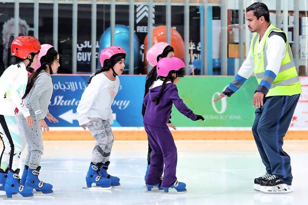 Child Ice Skating in Ice Rink Dubai