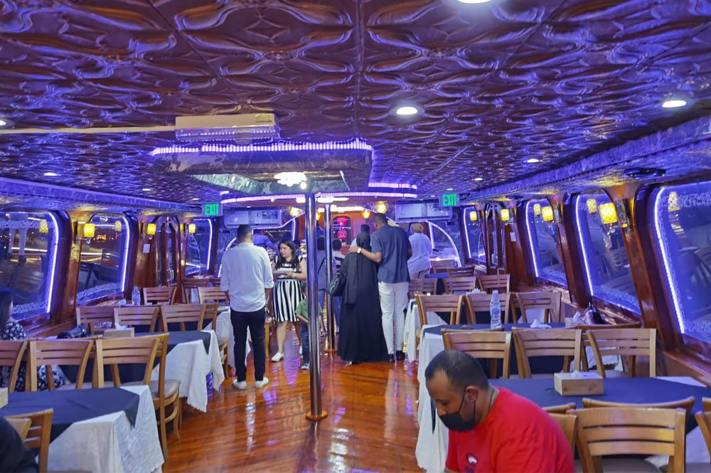 Dhow Cruise Creek lower deck setting