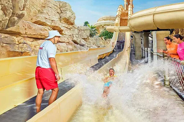 water slide at wild wadi waterpark dubai