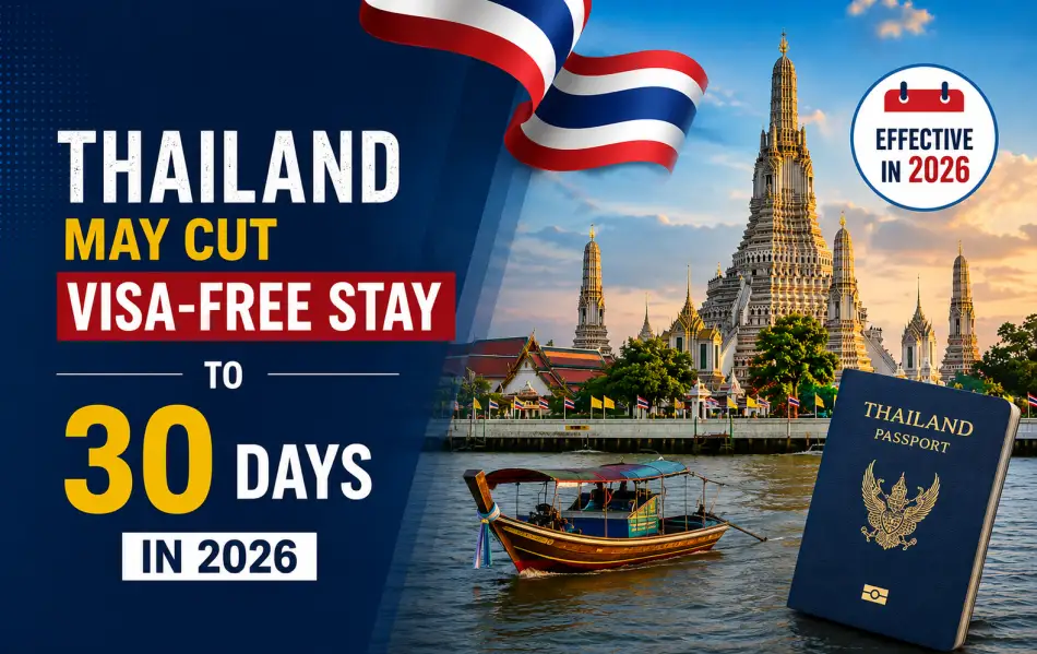 Thailand May Cut Visa-Free Stay To 30 Days In 2026