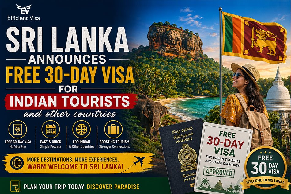 Sri Lanka Announces Free 30-Day Visa for Indian Tourists and Other Countries